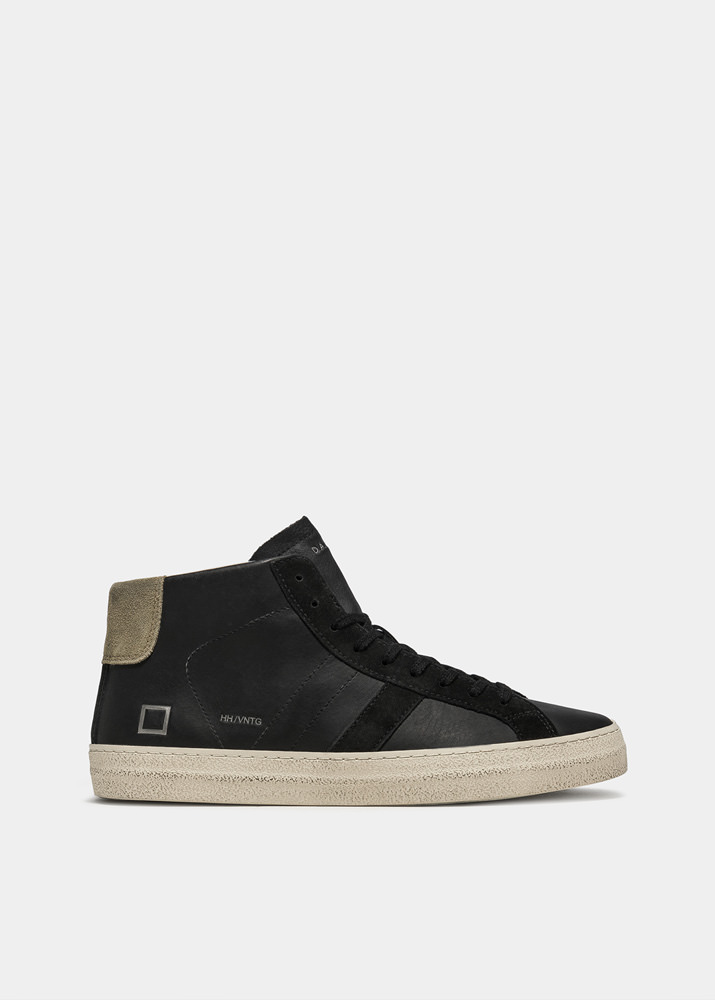 HILL HIGH VINTAGE CALF BLACK-ARMY | D.A.T.E. Sneakers