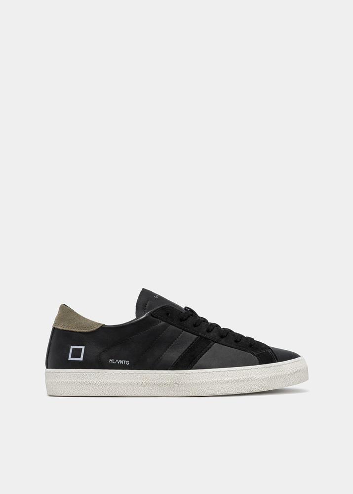 HILL LOW VINTAGE CALF BLACK-ARMY | D.A.T.E. Sneakers