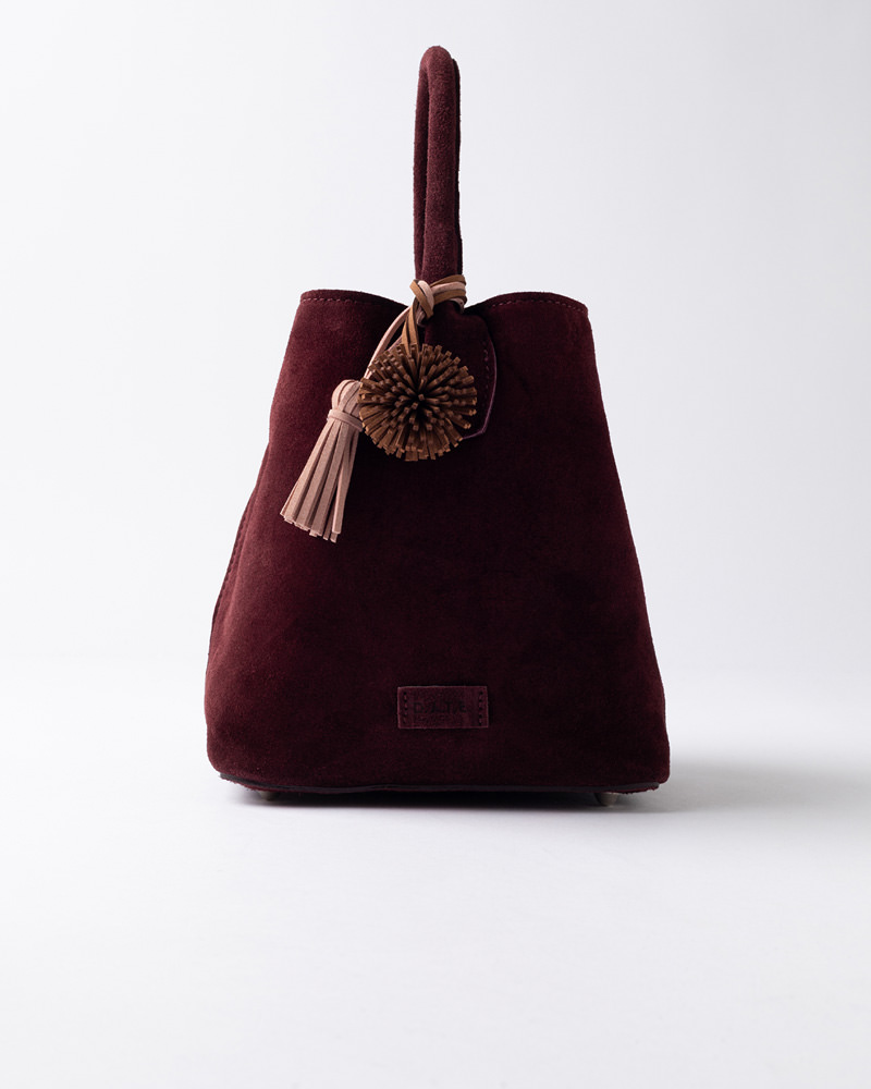 D.A.T.E.: PANIERE BAG VELOUR BORDEAUX