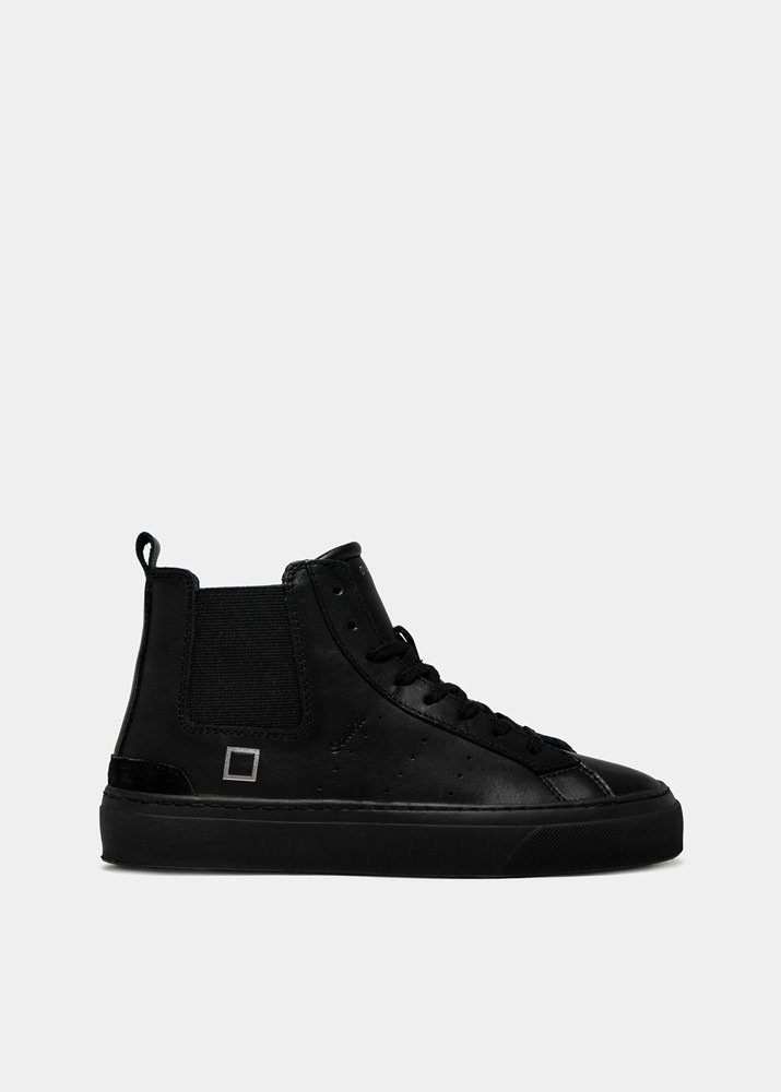 D.A.T.E.: SONICA HIGH LEATHER TOTAL-BLACK