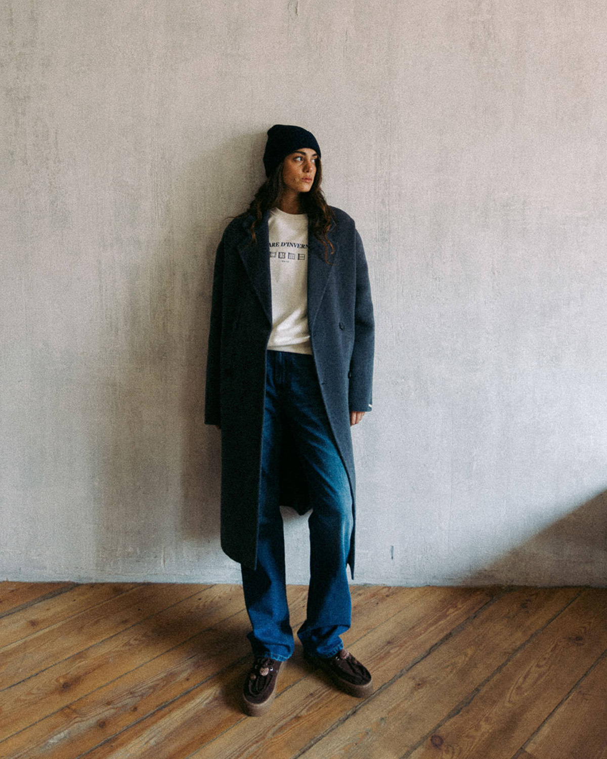 D.A.T.E.: COAT WOOL GREY
