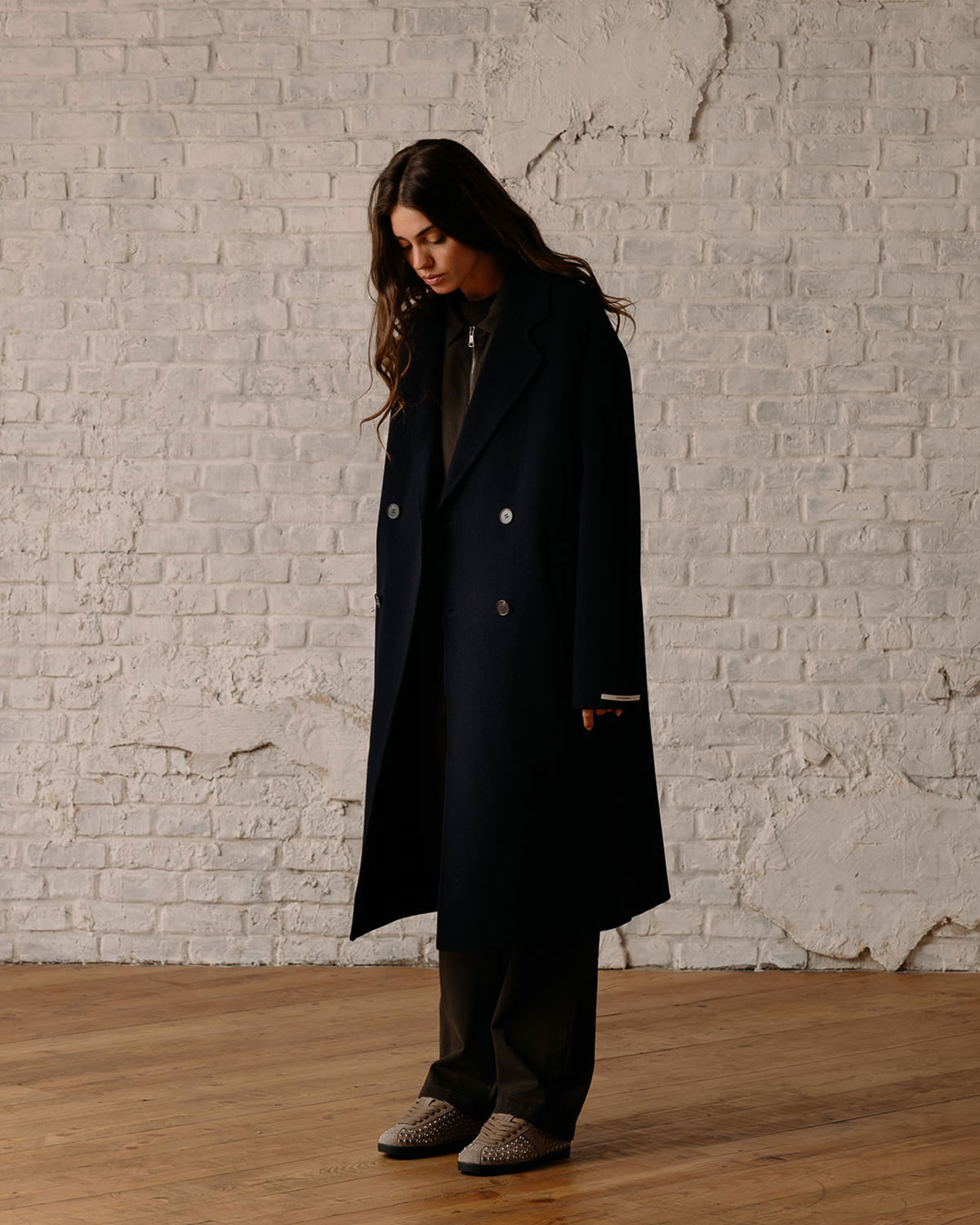 D.A.T.E.: COAT WOOL NAVY