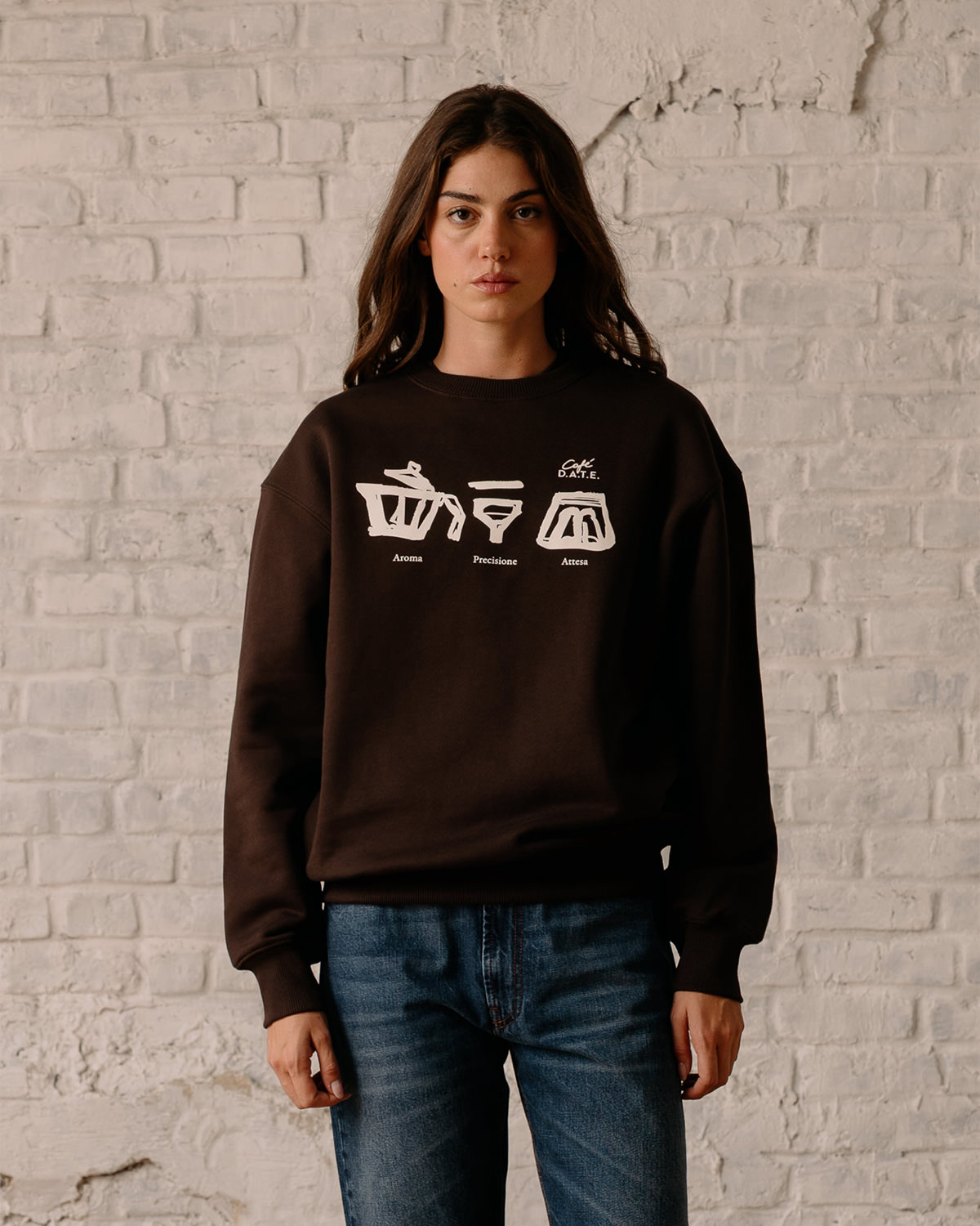 D.A.T.E.: SWEATSHIRT CAFE BROWN