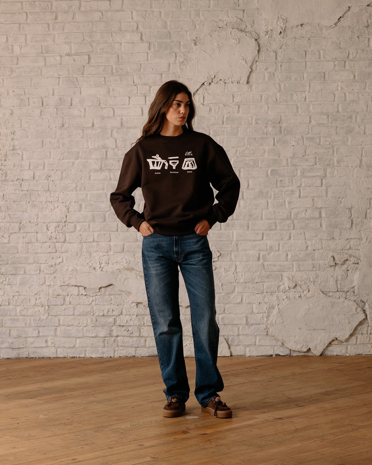 D.A.T.E.: SWEATSHIRT CAFE BROWN