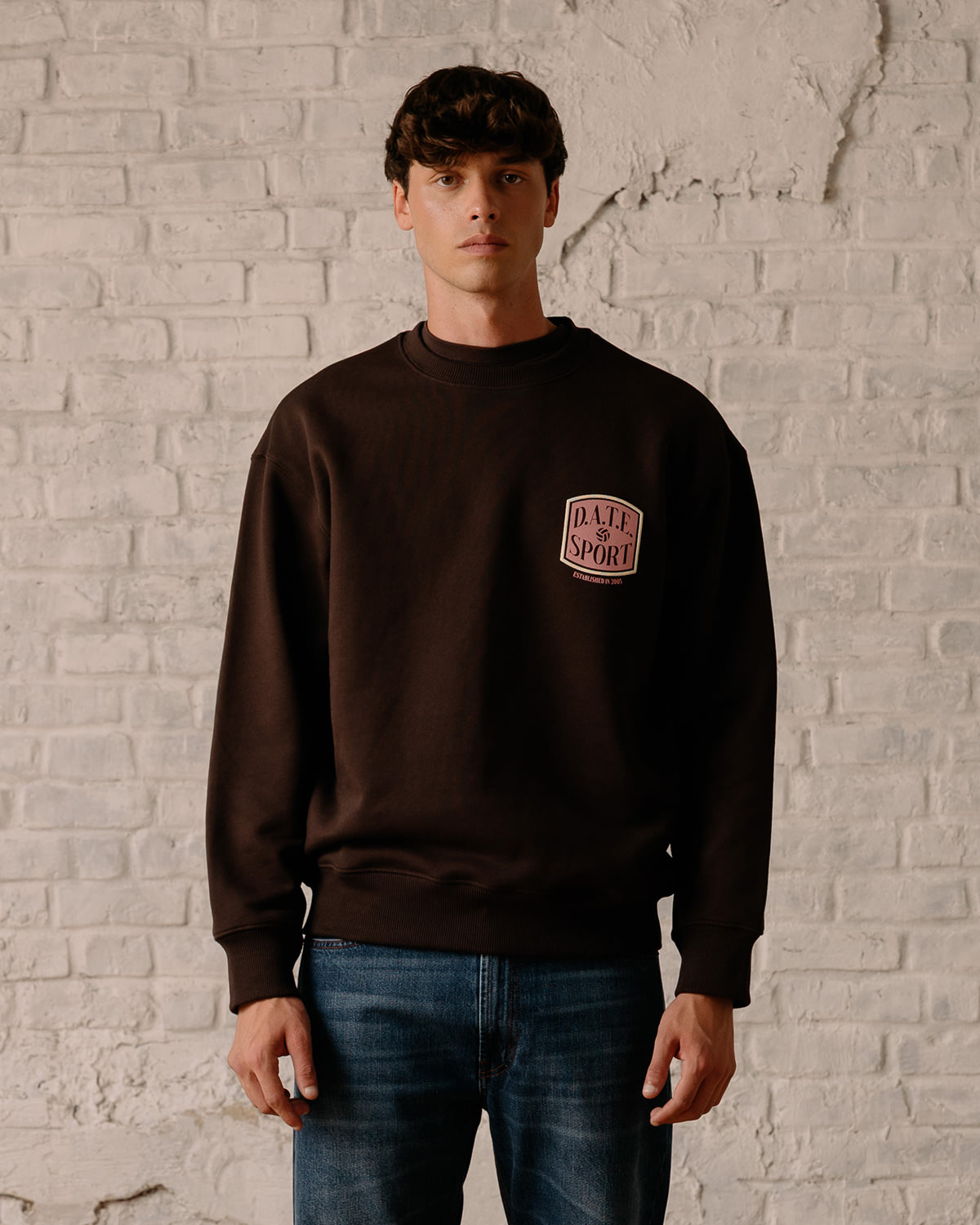 D.A.T.E.: SWEATSHIRT DATE SPORT BROWN