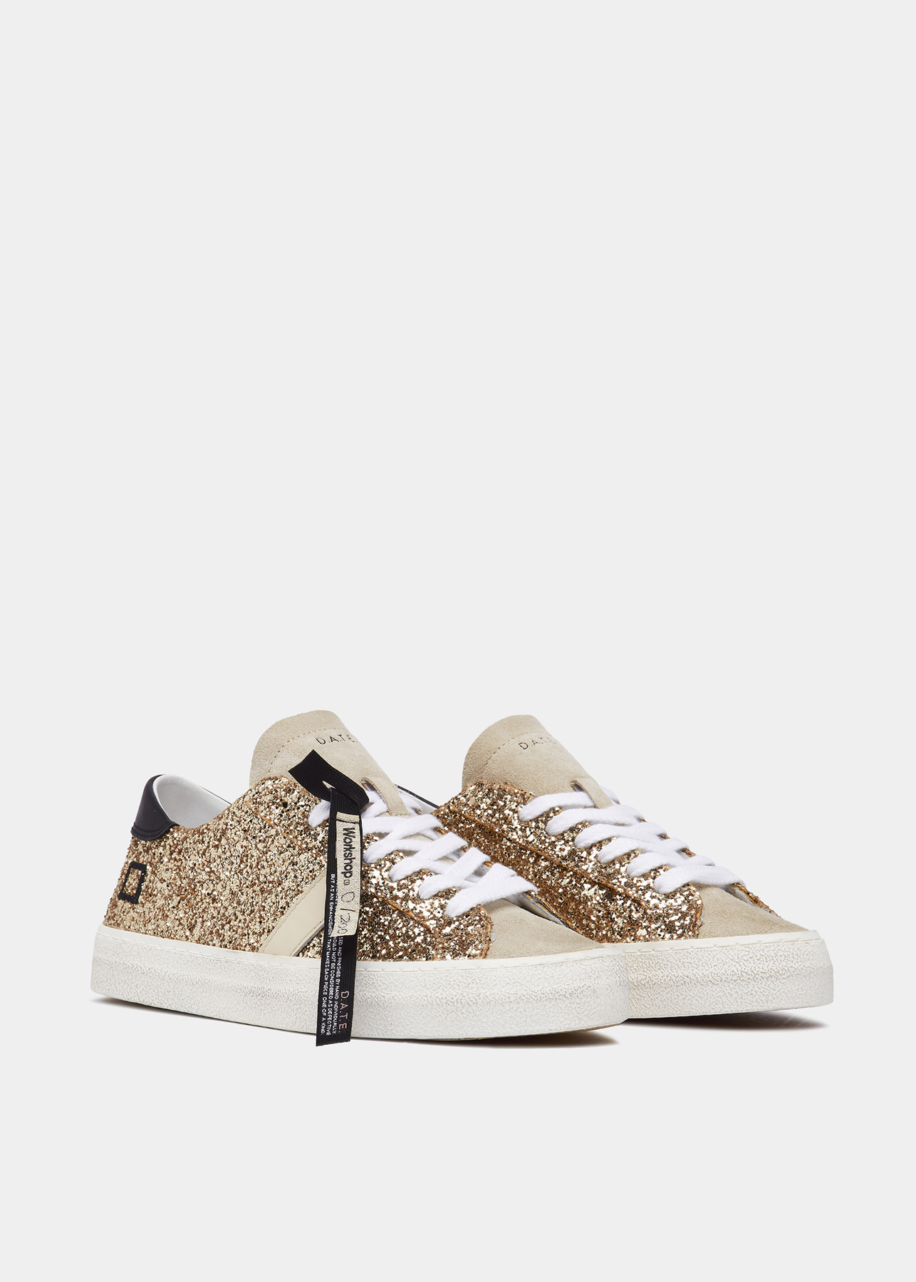 D.A.T.E. Sneakers HILL LOW WORKSHOP GLITTER GOLD Date shoes